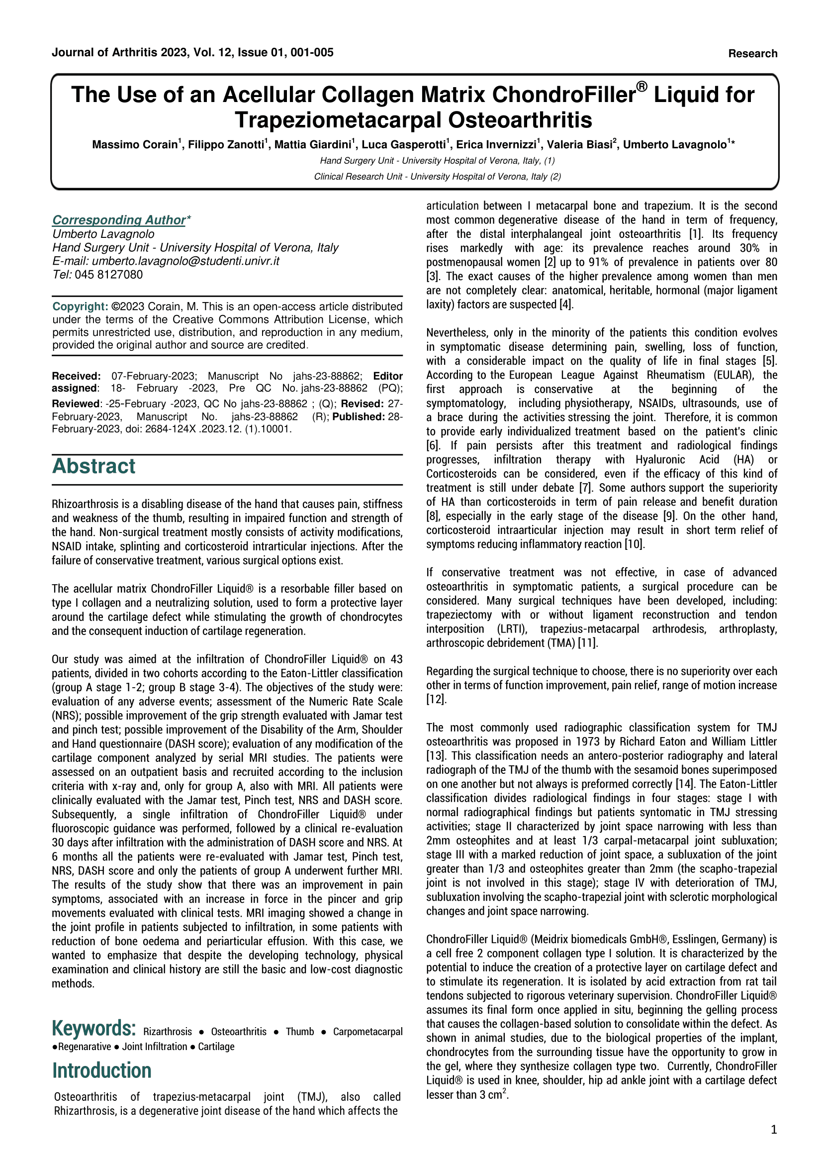 Arthritis of the Thumb