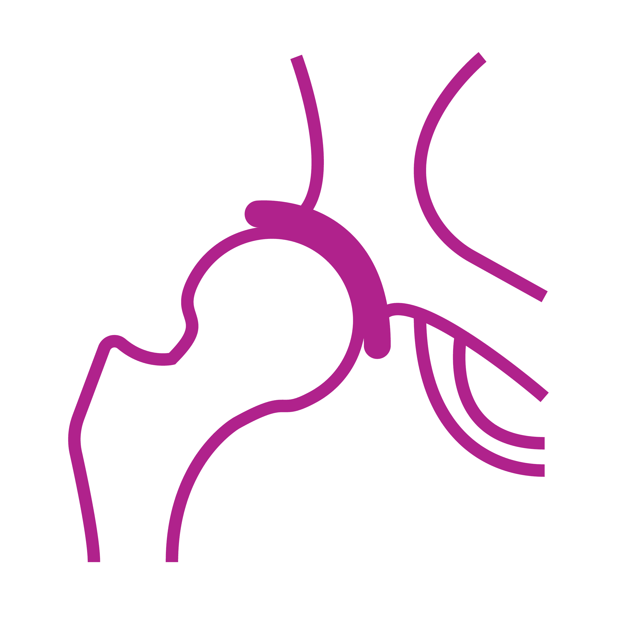 Hip Stem Cell / Medicinal Signaling Cell therapy illustration